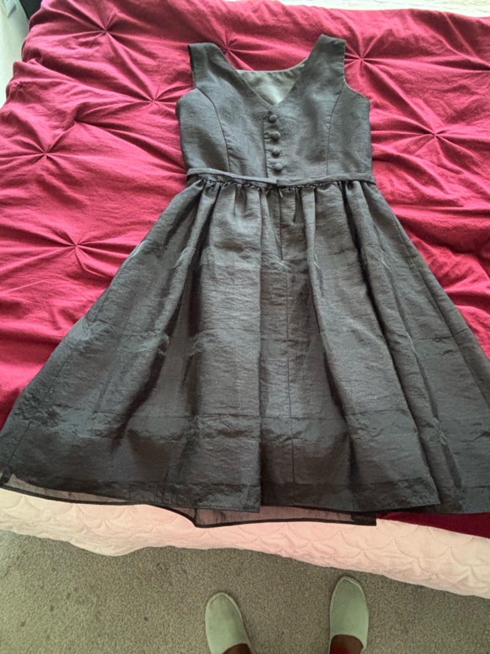 Taylor Black Sleeveless Full-Skirt Formal Dress